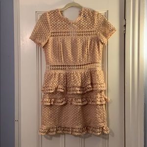 Aqua dusty pink eyelet mini dress